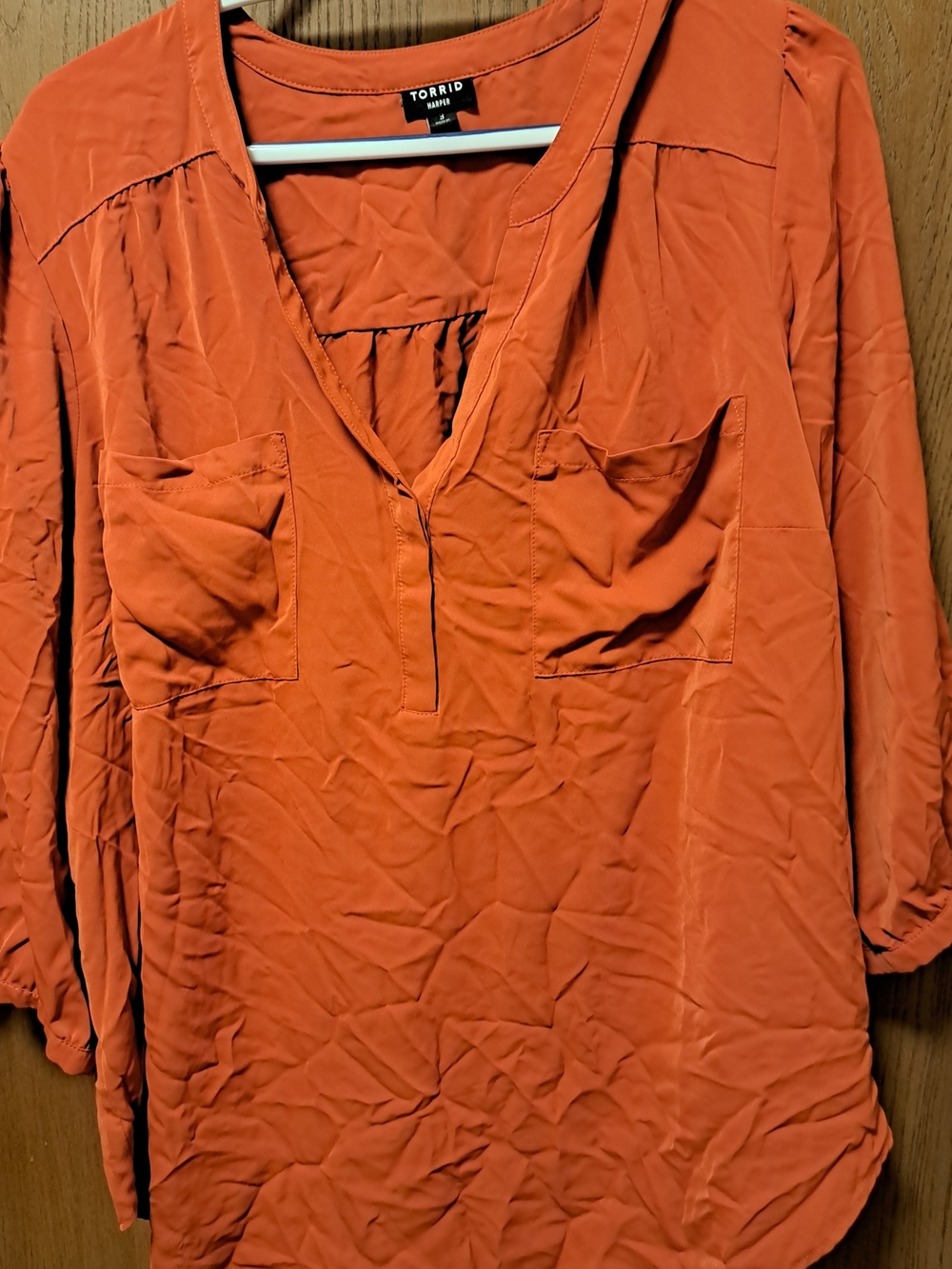 torrid Burnt Orange V-Neck Button-Style Blouse